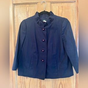 J. Crew Navy Cape Jacket with Button Detail